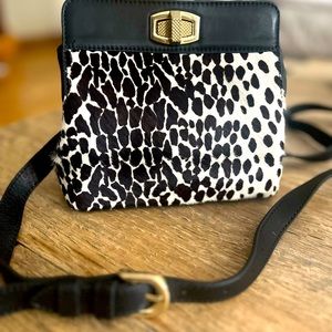 Ann Taylor leopard print calf hair purse / satchel / crossbody